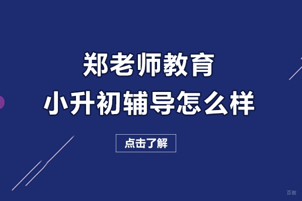 济南郑老师教育小升初辅导特色解析