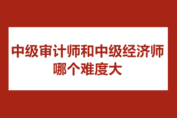 中级审计师和中级经济师哪个难度大