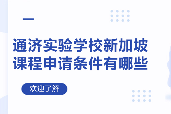 青岛通济实验学校新加坡课程申请全攻略