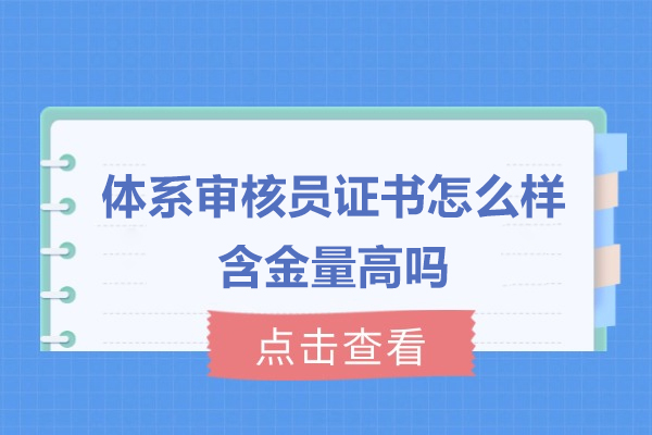 体系审核员证书怎么考-体系审核员证书含金量高吗
