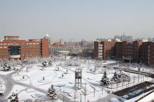 校园雪景