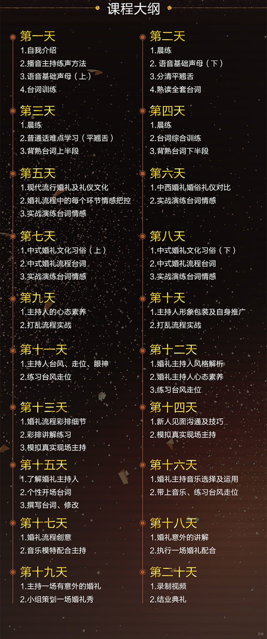 婚礼主持课程内容