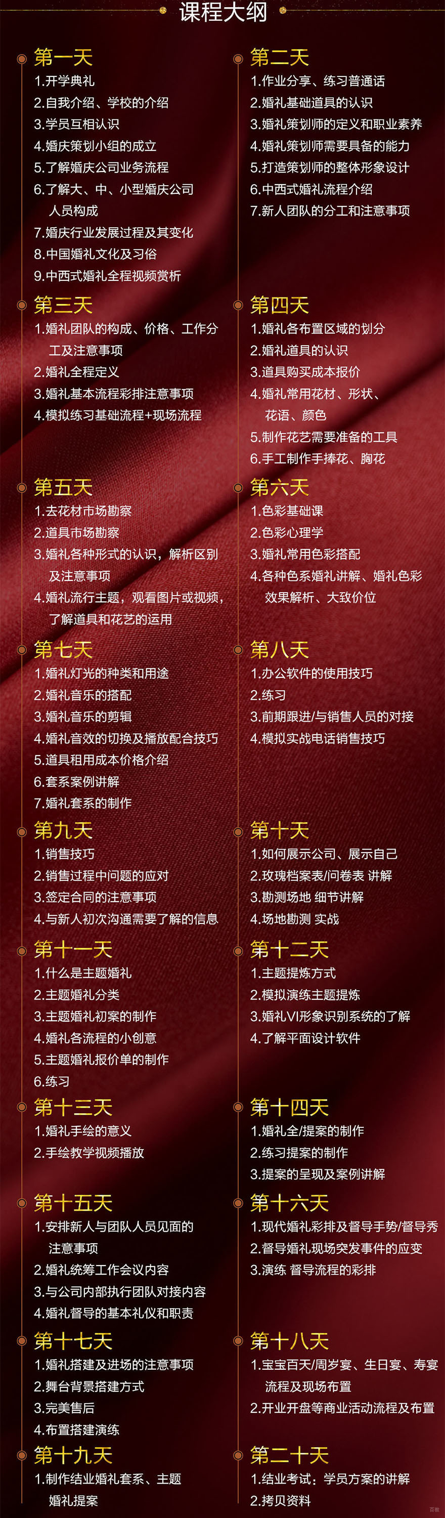 婚礼主持课程内容