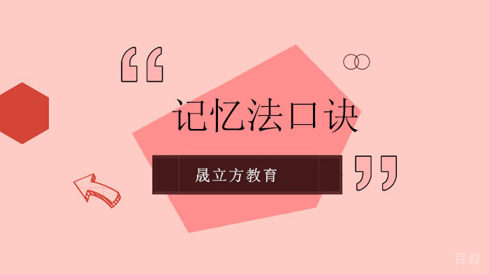 深圳晟立方教育又双叒叕向你发来一串顺口溜记忆法,请查收!