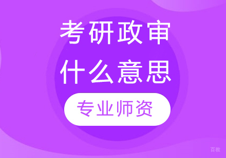 考研政审什么意思