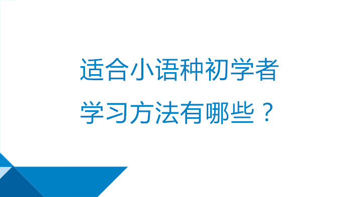 适合小语种初学者的学习方法有哪些?