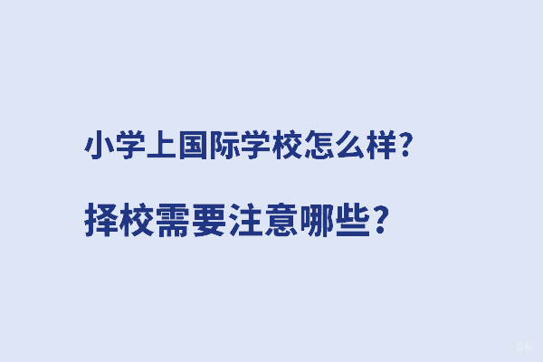 合肥出国留学-小学上国际小学怎么样,注意事项有哪些