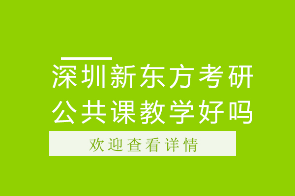 深圳新东方考研公共课教学好吗