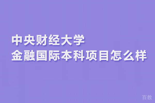 北京中央财经大学金融国际本科项目怎么样