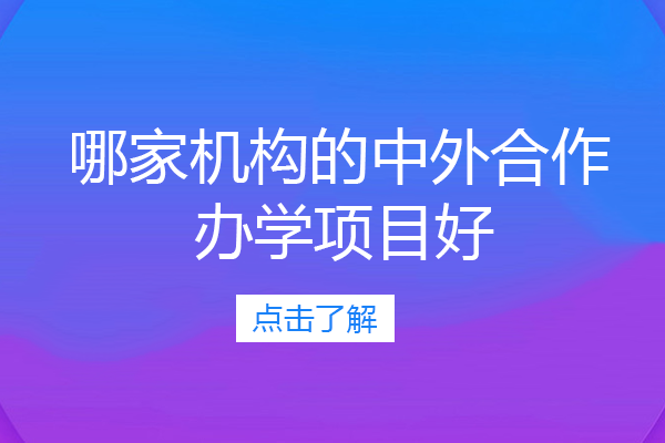 在長沙哪家機構的中外合作辦學項目好