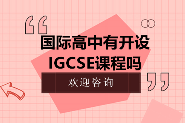国际高中有开设IGCSE课程吗