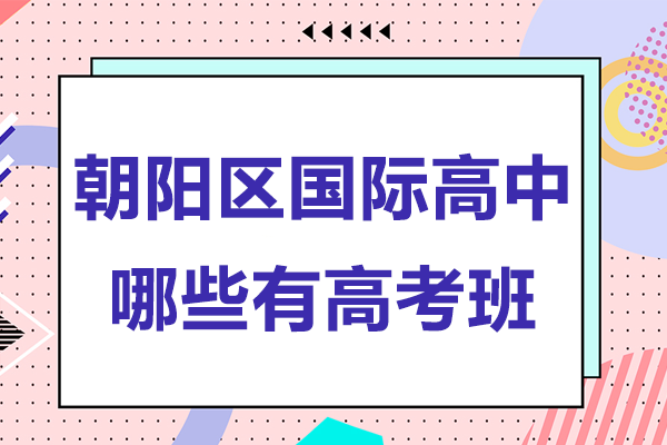北京朝阳区国际高中哪些有高考班