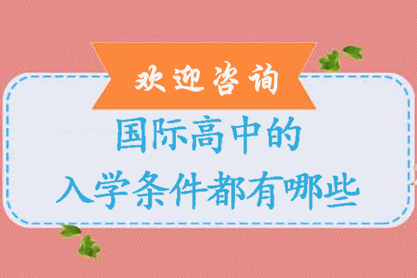 苏州国际高中的入学条件都有哪些-就读国际高中的入学条件是什么