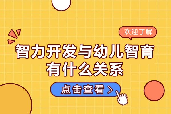 南昌智力开发与幼儿智育有什么关系