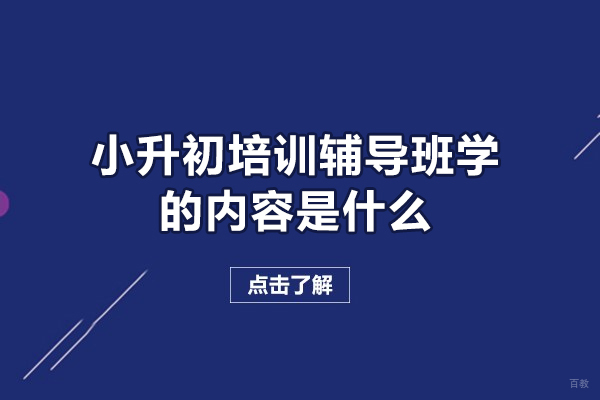 福州中小学辅导-福州小升初培训辅导班学的内容是什么-有哪些