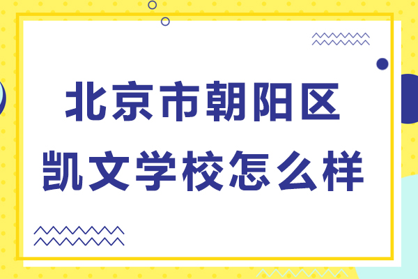 北京市朝陽(yáng)區(qū)凱文學(xué)校怎么樣-北京市朝陽(yáng)區(qū)凱文學(xué)校好不好