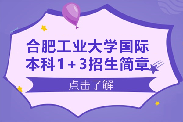 合肥工业大学国际本科1+3招生简章