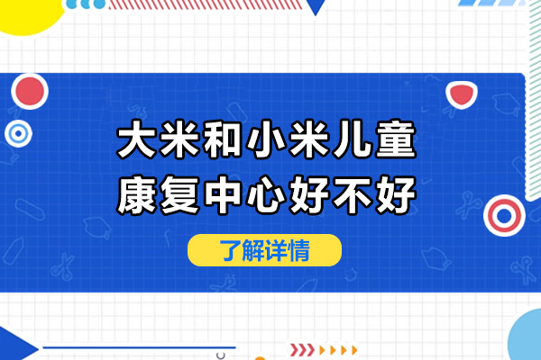 南宁大米和小米儿童康复中心好不好