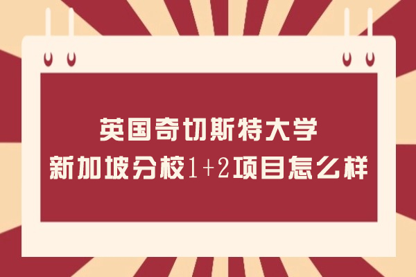 沈阳英国奇切斯特大学新加坡分校1+2项目怎么样