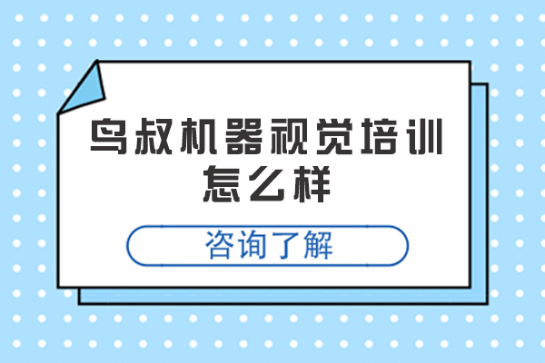 苏州鸟叔机器视觉培训怎么样