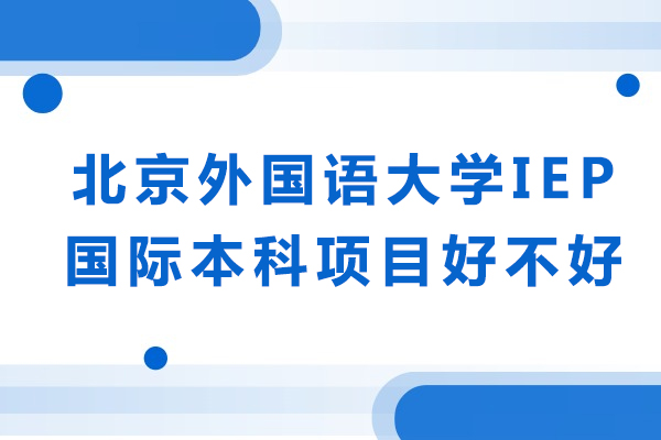 北京外国语大学IEP国际本科项目好不好
