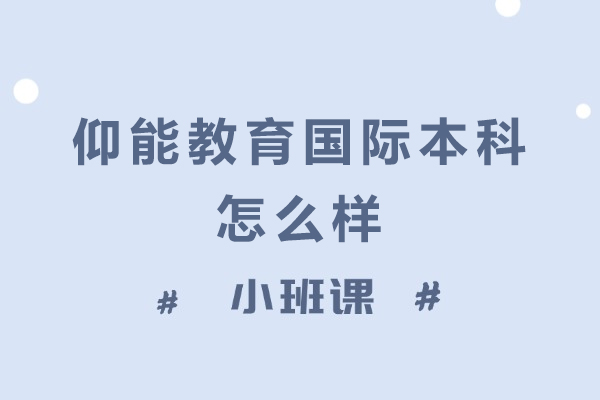 仰能教育国际本科怎么样-好不好