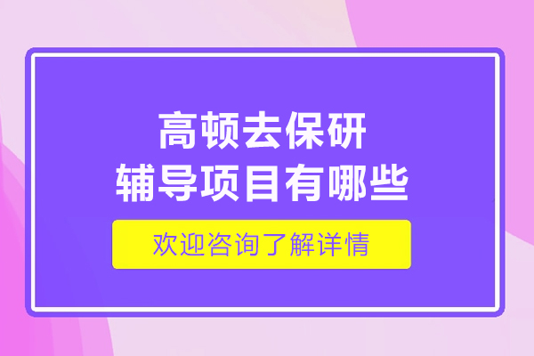 高頓去保研輔導(dǎo)項目有哪些