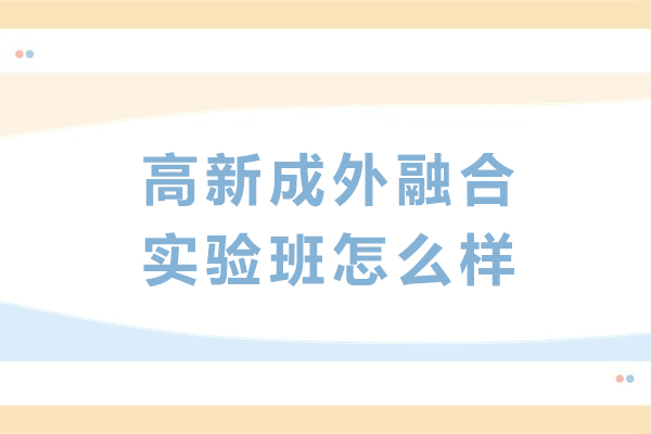 成都高新成外融合实验班怎么样