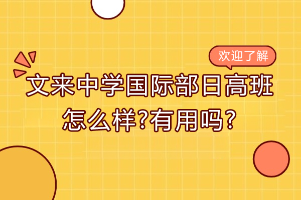 文来中学国际部日高班深度解析:直通日本名校的黄金通道