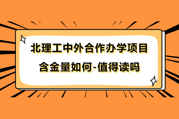北京理工大学中外合作办学项目含金量如何-值得读吗