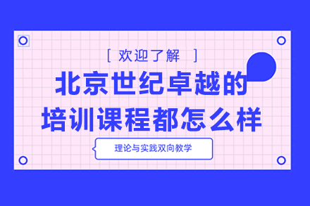 北京世纪卓越的培训课程都怎么样