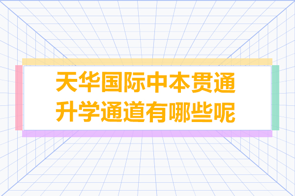 上海天华国际中本贯通升学通道有哪些呢