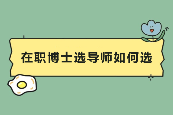 在职博士选导师如何选