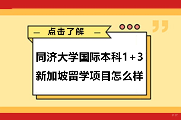 上海学历教育-上海同济大学国际本科1+3新加坡留学项目怎么样