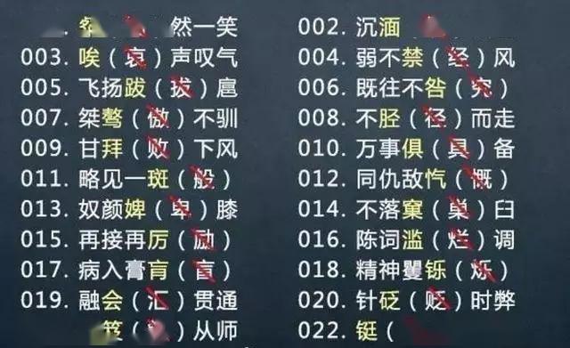 易错字词整理示例