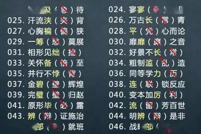 错字档案记录示例