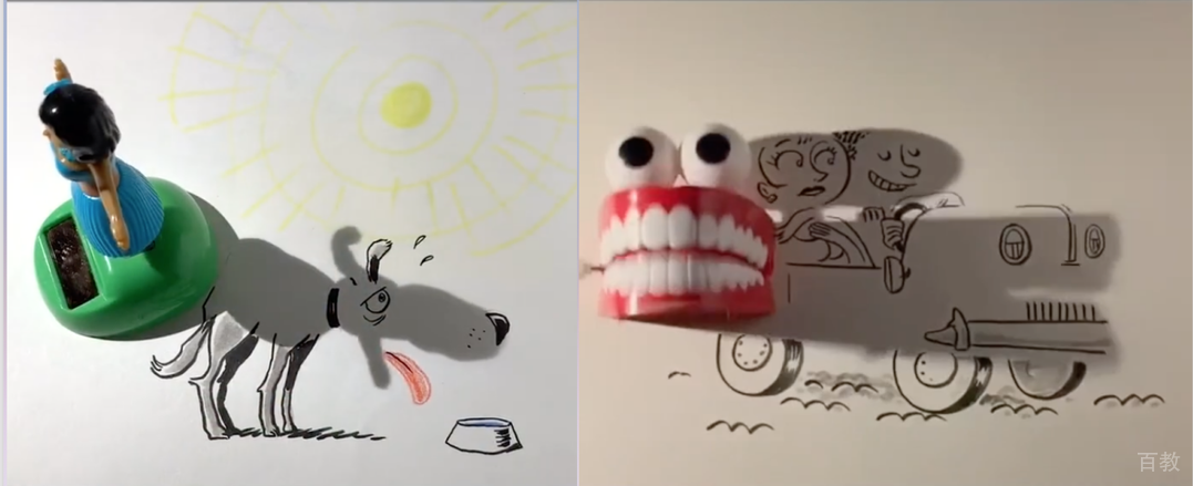 影子涂鸦创作过程示例