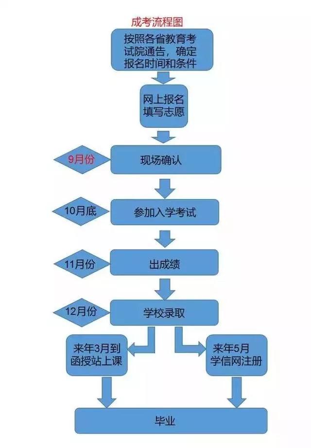 成考流程示意图
