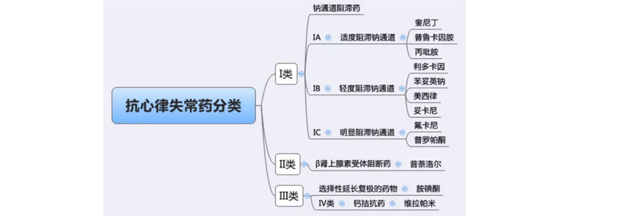 抗心律失常药物作用机制图示