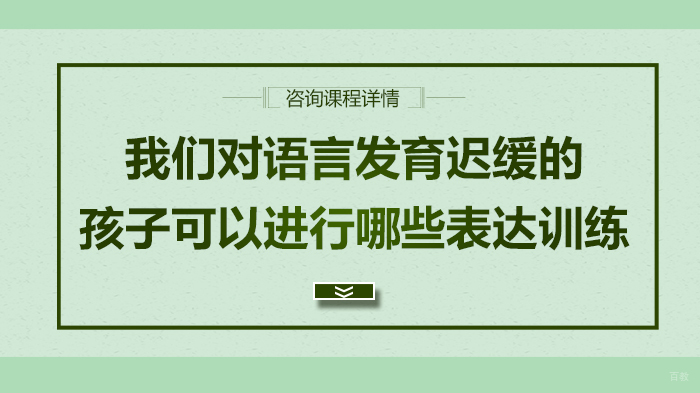 我们对语言发育迟缓的孩子可以进行哪些表达训练 