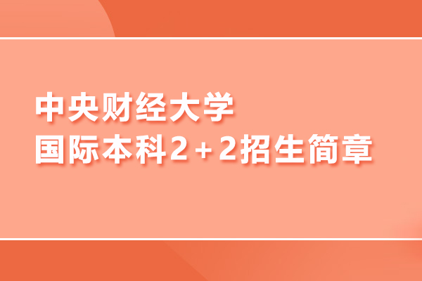 北京中央财经大学国际本科2+2招生简章 