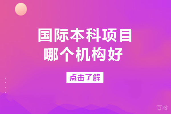 成都国际本科项目哪个机构好 