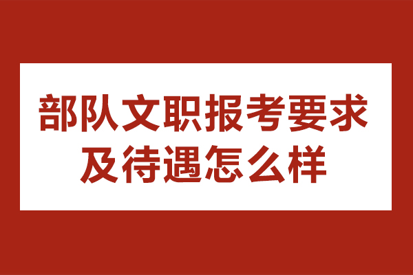 部队文职报考要求及待遇怎么样-部队文职报考要求及待遇标准 