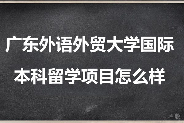 广东外语外贸大学国际本科留学项目怎么样 