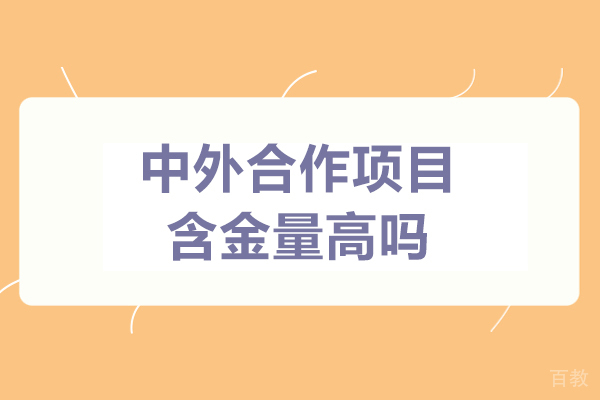 中外合作项目含金量高吗-怎么样 