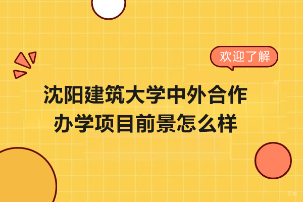 沈阳建筑大学中外合作办学项目前景怎么样-好不好