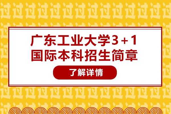 广东工业大学国际本科3+1项目深度解析