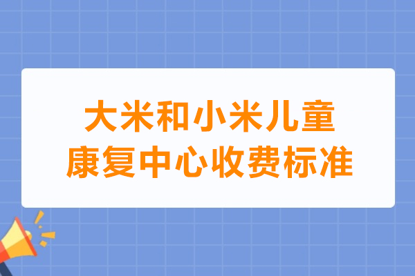 合肥大米和小米儿童康复课程价格与服务解析 