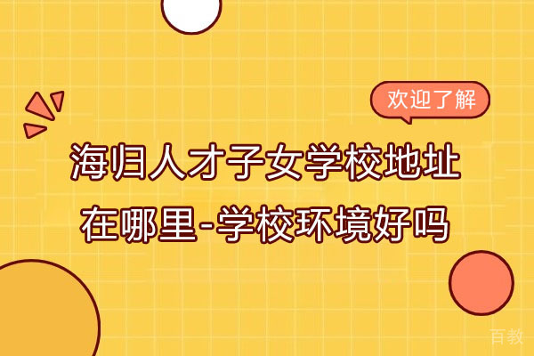 海归人才子女学校地址在哪里-学校环境好吗 