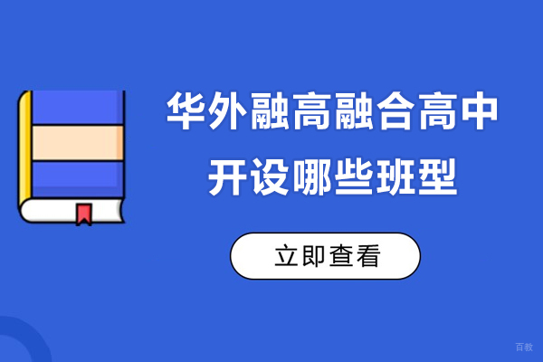 上海华外融高融合高中开设哪些班型呢 
